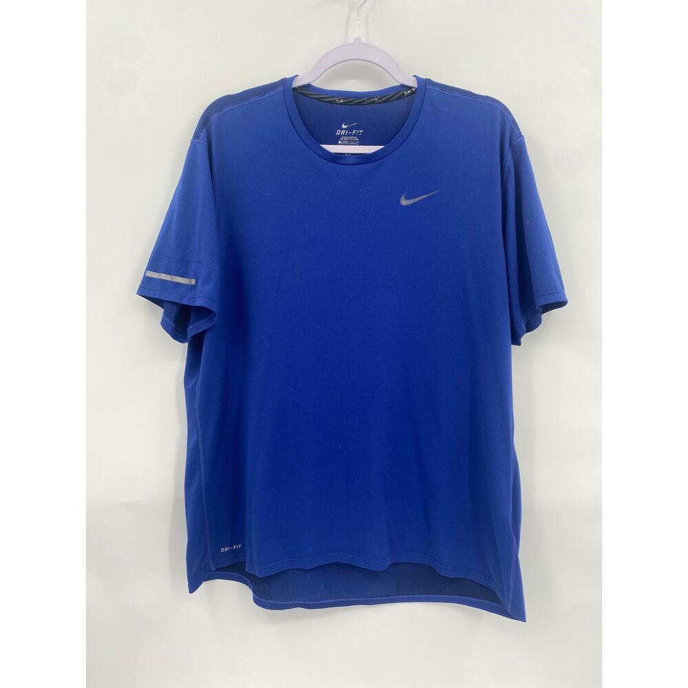 Nike Running Dri-Fit Contour Breathable Blue Running Shirt Men’s Size XL
